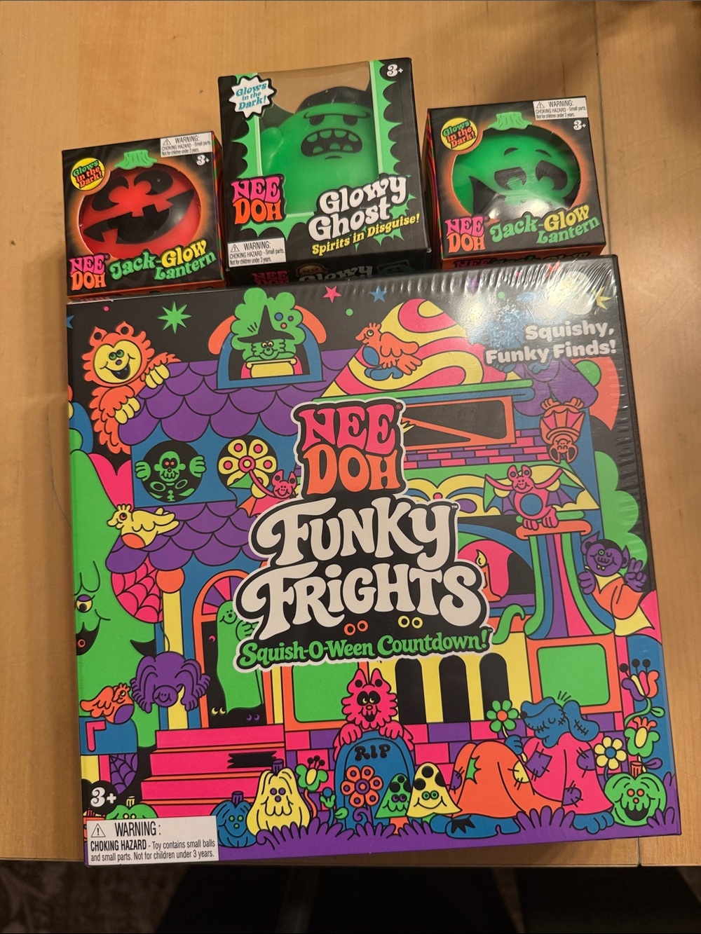 RARE NEE DOH Halloween bundle- Funky Frights, 2 Jack Glow Lantern, Glowy Ghost